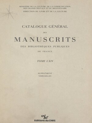 cover image of Catalogue général des manuscrits des bibliothèques publiques de France (64)